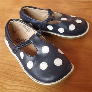 Puddle Jumpers PJs Blue Polka Dot Mary Jane Shoes Kids Size 10 Girls